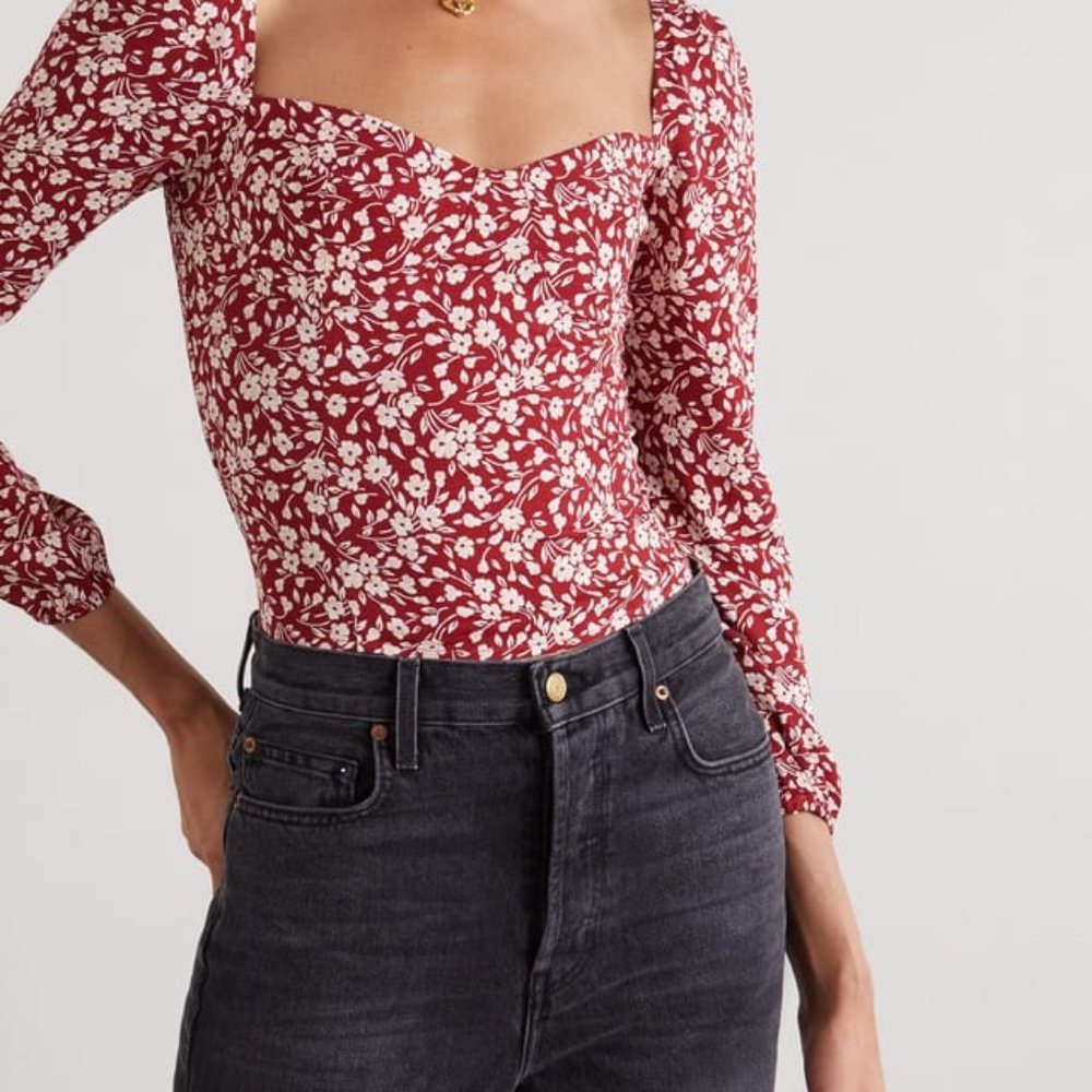 NWOT Reformation Reign Top in Flower Girl, Size 2